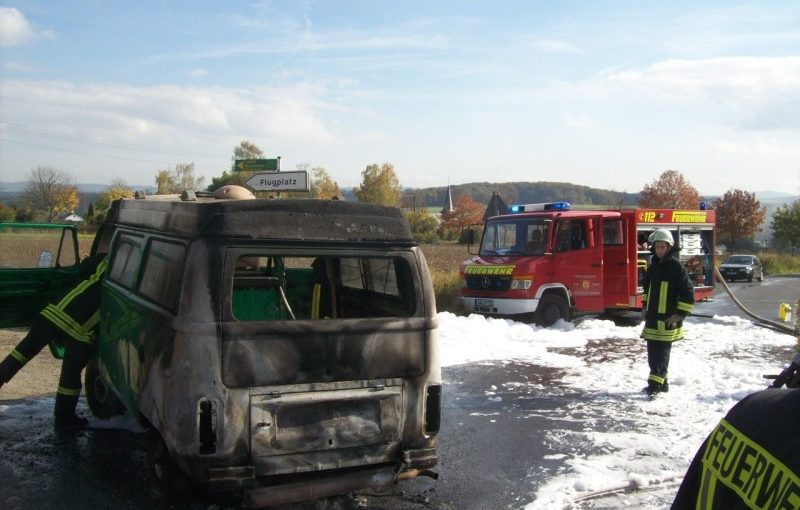 Ausgebrannter VW-Bus
